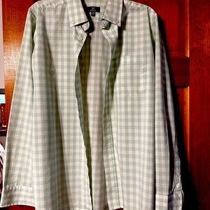 Green and white gingham women’s blouse size medium by George